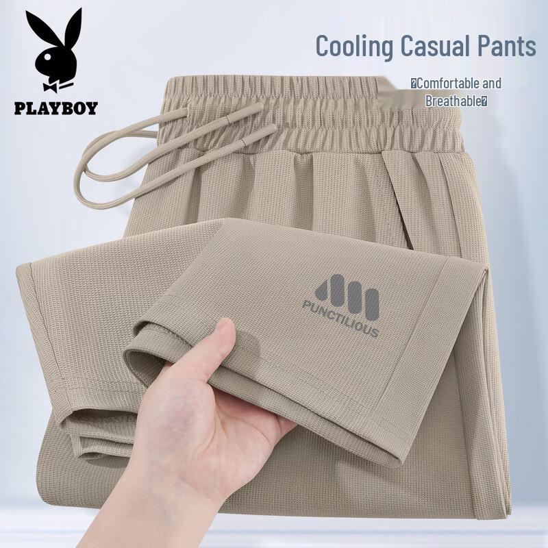 PLAYBOY Men s Waffle Grid Casual Shorts 3XL