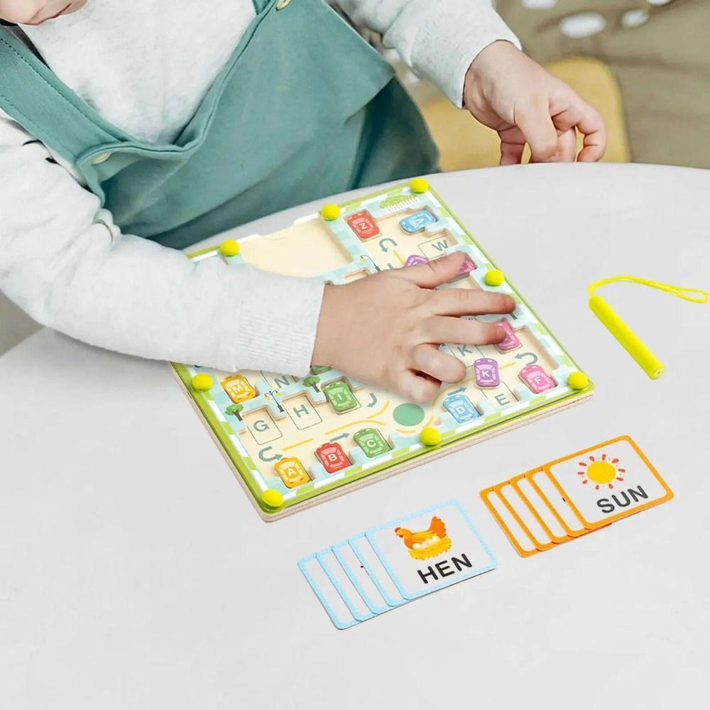 Spelling Practice Letters Puzzle Puzzle Boards Magnetic Beads Puzzle Maze  Children'S Gift