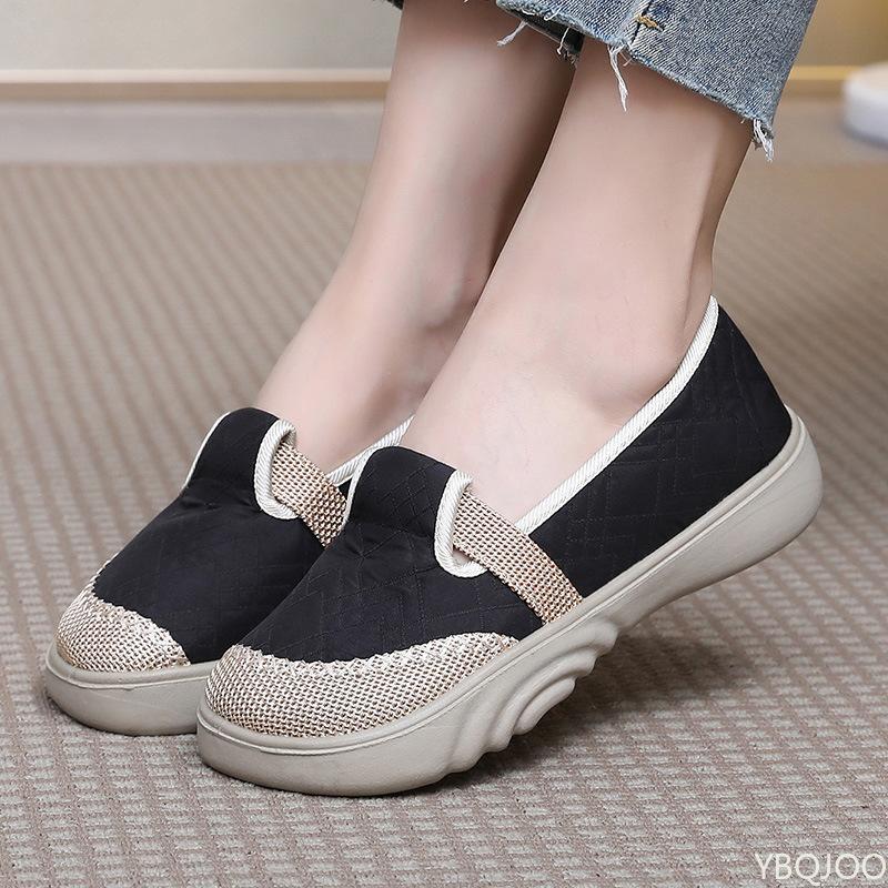 Spring Autumn New Breathable Soft soled Comfortable Cloth Shoes Fashionable Versatile Casual Women's Single Shoes