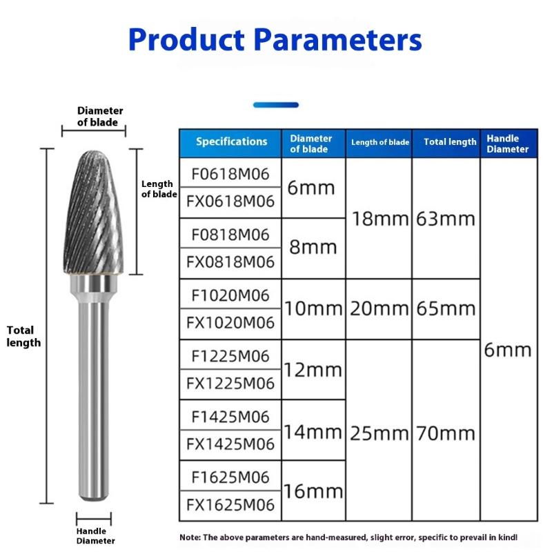 Type Carbides Rotary File Efficiency Grinding Head Round Shank Design For Metal Wood Plastic Grinding Clear Burrs