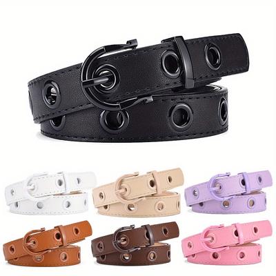 Women's and Men Punk Rock Belt Jeans Hollow Out Decorative Women's Belt, Personalized Punk Solid Color Belt