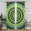 Window Curtain for Room 2 Panel Trippy Vibrant Mandalas Kitchen Curtains Halloween Decoration Shades Tulle for Bedroom Partition