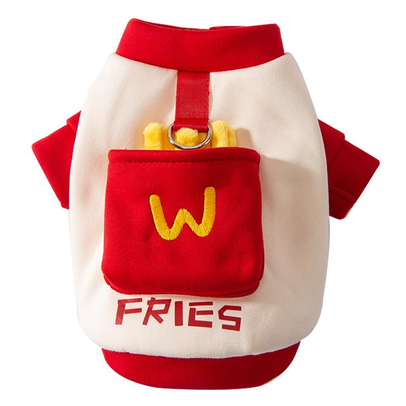 Cute French Fries Autumn Anti-hair Loss Hairless Cat Kitten Warm Two-legged Clothes Puppy Dog Clothing Pet Clothes