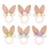6Pcs Easter Bunny Napkin Rings Hessian Easter Rabbit Ear Napkin Holder, Farmhouse Napkin Rings for Spring Birthday Party Banquet