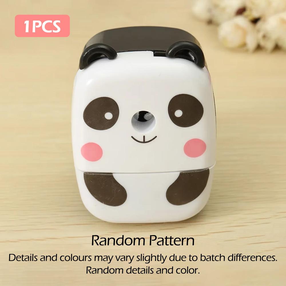 Cartoon Panda Tiger Pencil Sharpener Hand-Cranked Portable Kids School Office Supplies Cute Animal Sharpener CampusUse Stationery