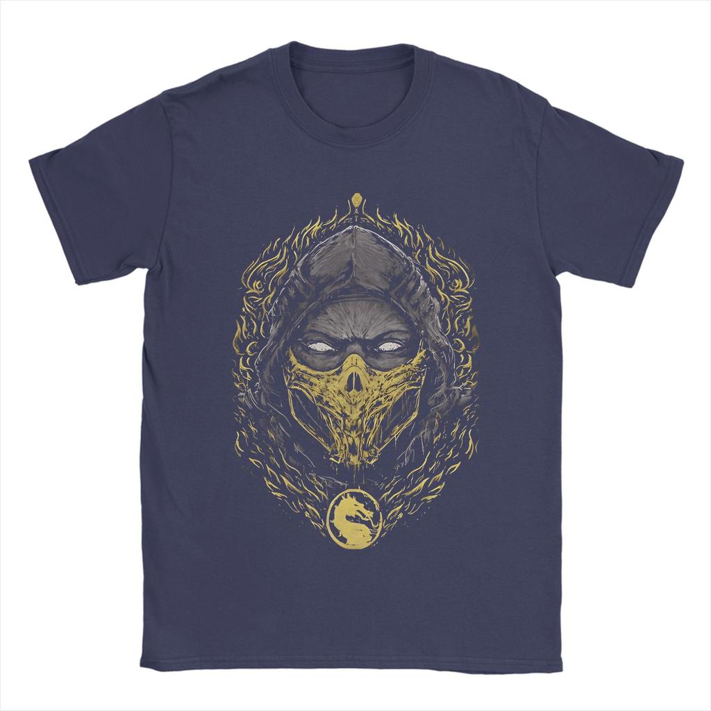 Game Mortal Kombat T-Shirts Men  Vintage Pure Cotton Tee Shirt O Neck Short Sleeve T Shirts Graphic Clothing