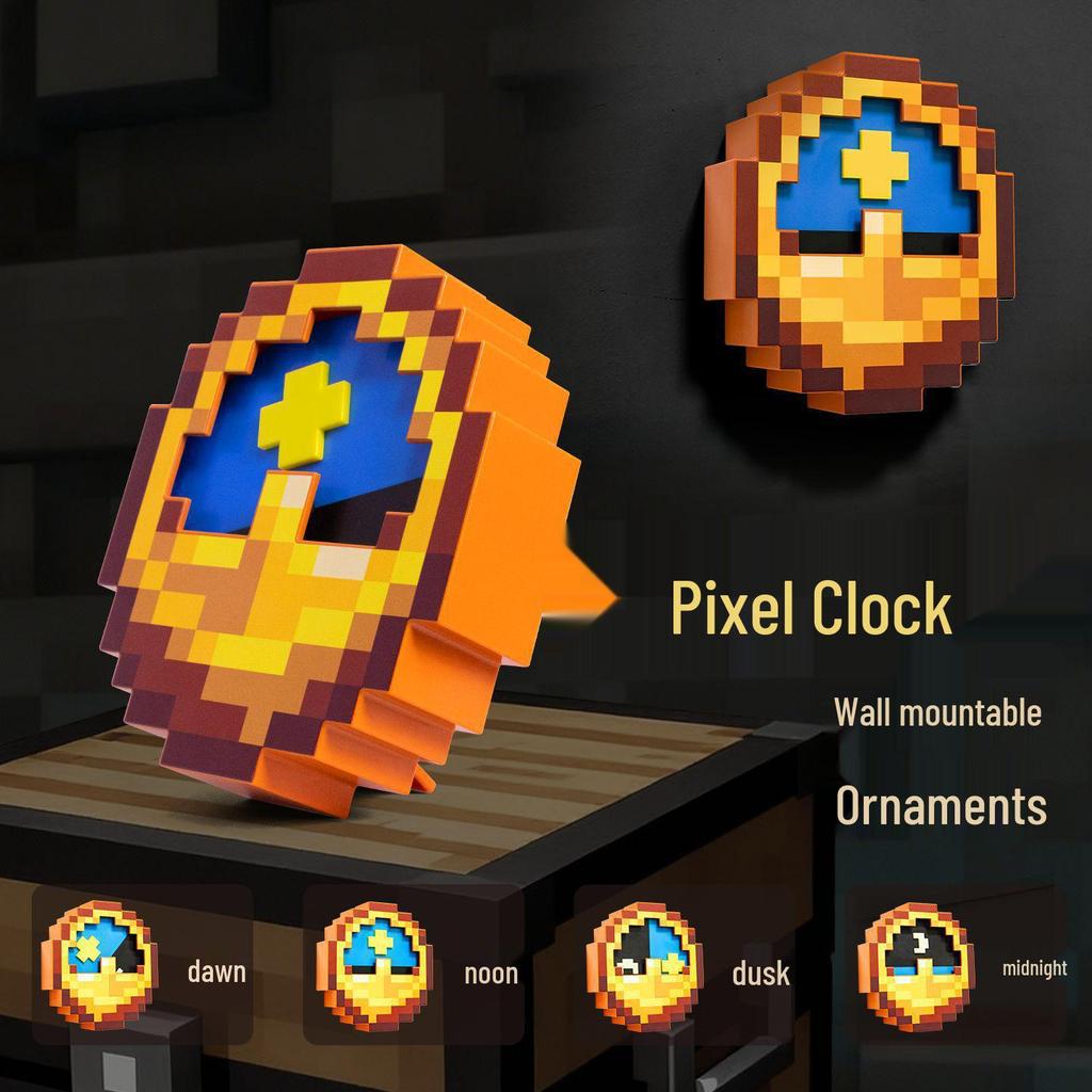 Minecraft Pixel Technology Clock – Game-Themed Room Decoration & Birthday Souvenir