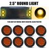 4x AMBER 2.5 Inch Round 13 LED Light Truck Trailer Side Marker Clearance Lamp