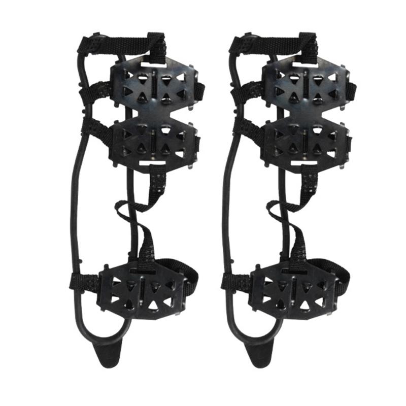 24 Tooth Ice Climbing Crampons Ice Crampons Snow Skid Spikes Winter Shoe Cover Clip Crampons for Mountaineering Outdoor