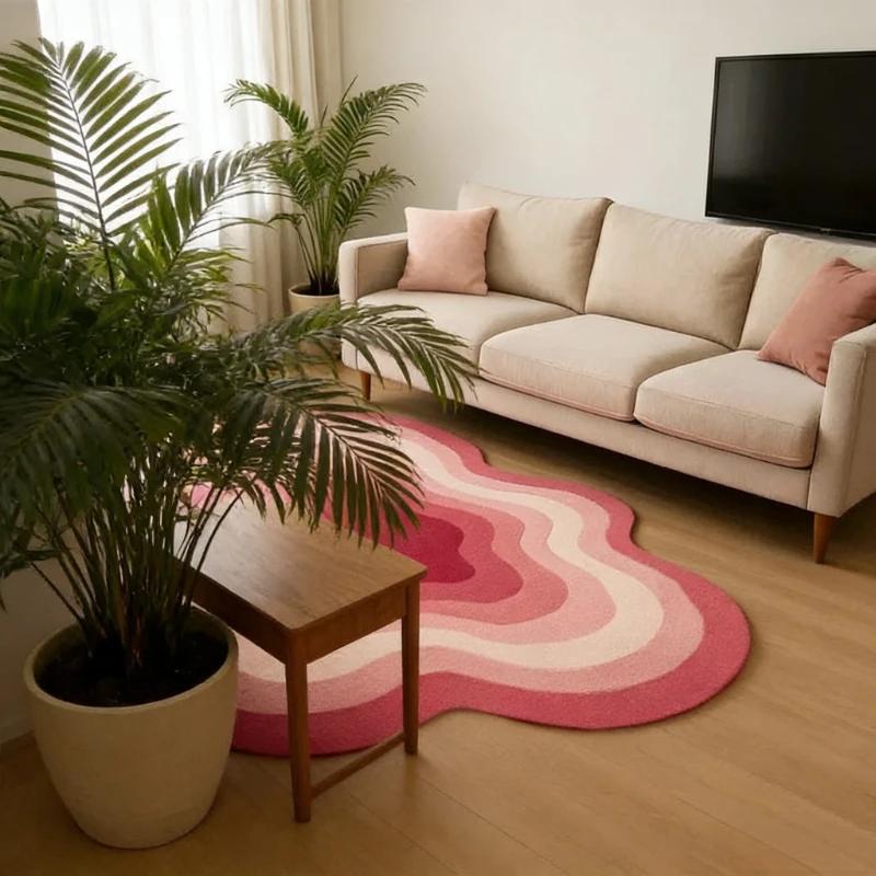 Irregular Shape Bedroom Decor Large Carpet ThickEN Plush Lounge Rug Dopamine Color Carpets for Living Room Fluffy Soft Floor Mat