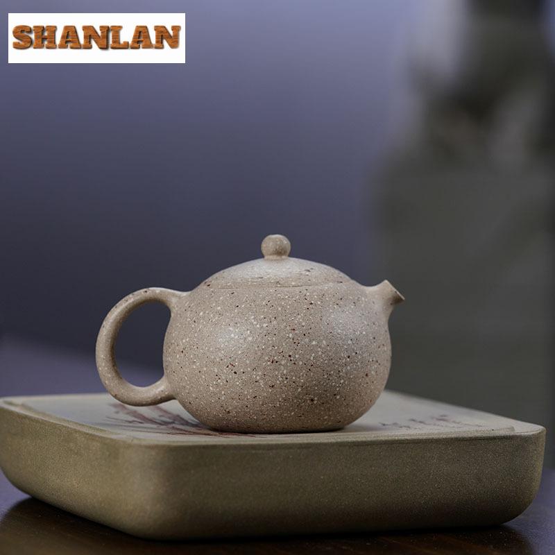 180ml Elegant Yixing Purple Clay Teapots Handmade Xishi Pot Raw Ore 8 Mesh Coarse Sand Mud Kettle With Filter Zisha Tea Set Gift
