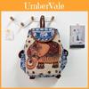 Ethnic Style Embroidered Elephant Canvas Backpack With Drawstring Closure For Casual Travel And Daily Use