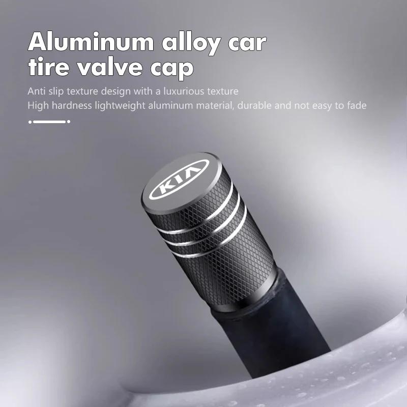 For Kia Morning A70 Picanto Rio Stonic Sportage Ceed Optima Forte 5 3 4 K 4Pcs Car Wheel Tire Valve Caps Logo Dust Cover Accessories