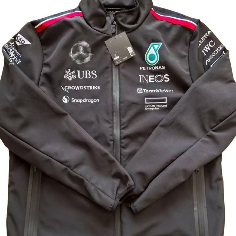 Mens Cycling Windproof Waterproof Softshell Jacket With Fleece Lining Embroidered Long Sleeve