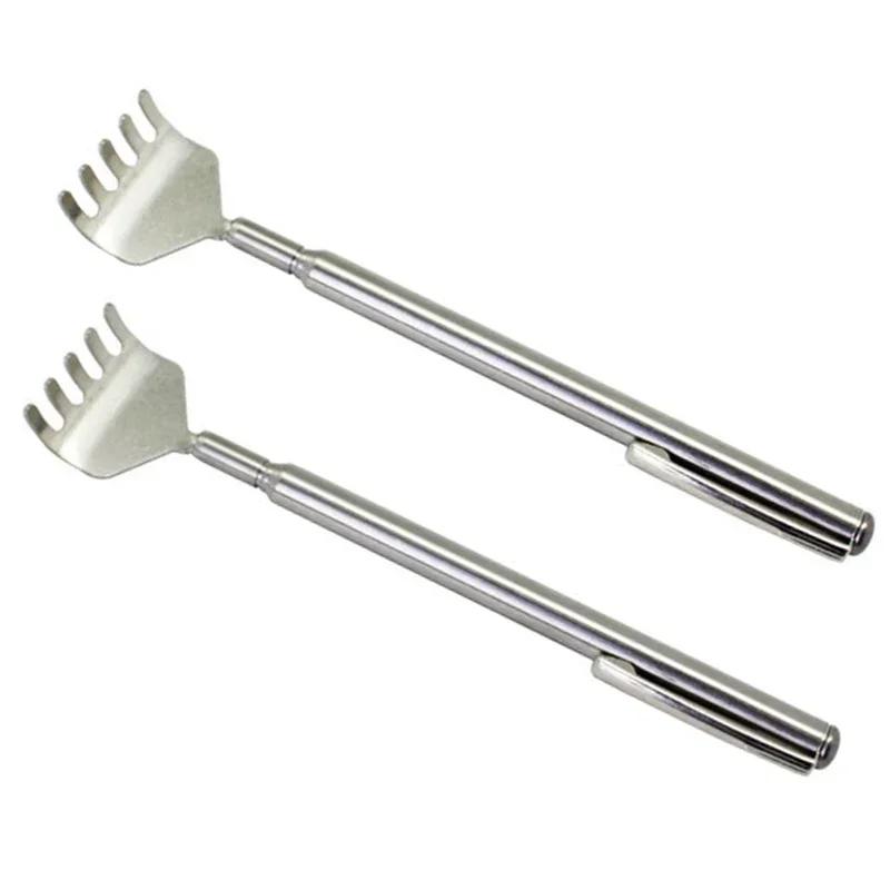 Creative Fashion Stainless Steel Telescopic Extendable Back Scratcher Home Massage Kit Portable Clip-On Tool Home Scratching Mas