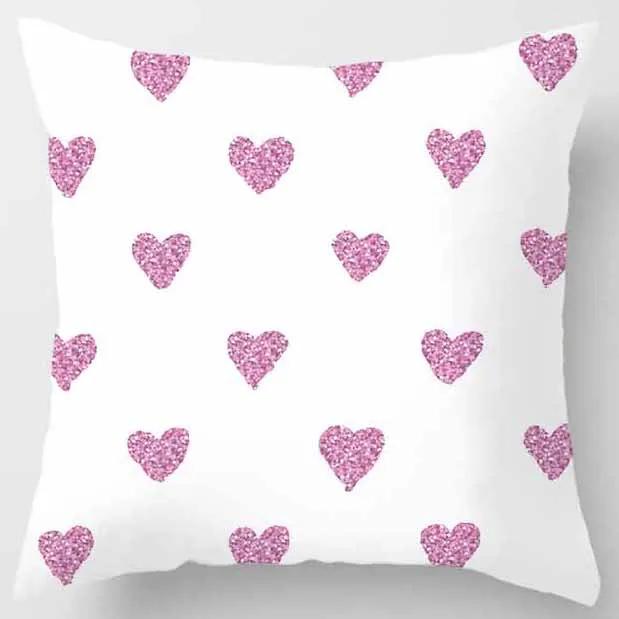 Yellow and Pink Pattern Square Pillowcase Home Decoration Cushion Cover