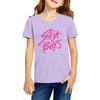 Fashionable Round Neck Short Sleeve Work Clothes Printed Tops For KID Summer Tops