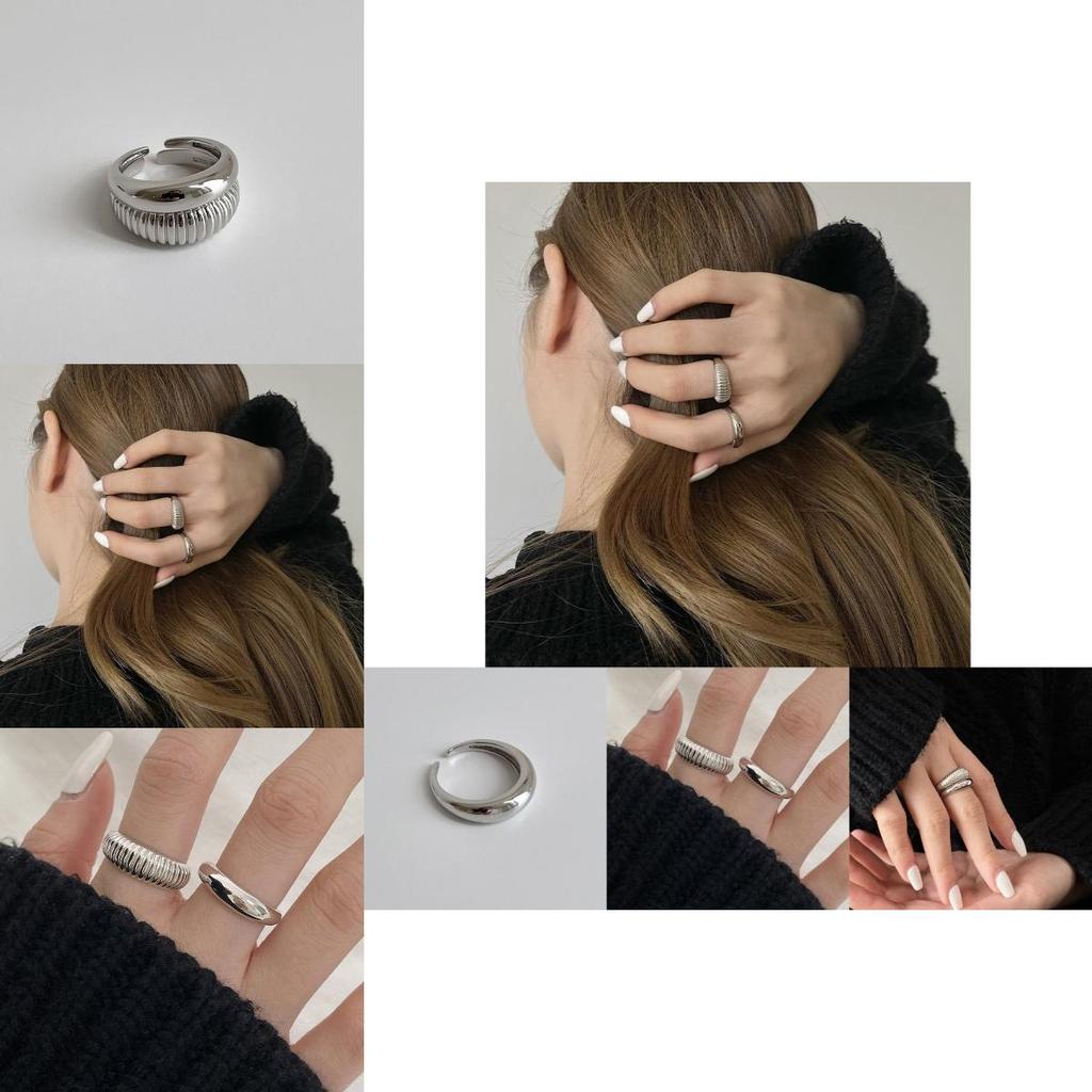 Elegant S925 Silver Ring For Women With Unique Geometric Design And Adjustable Size