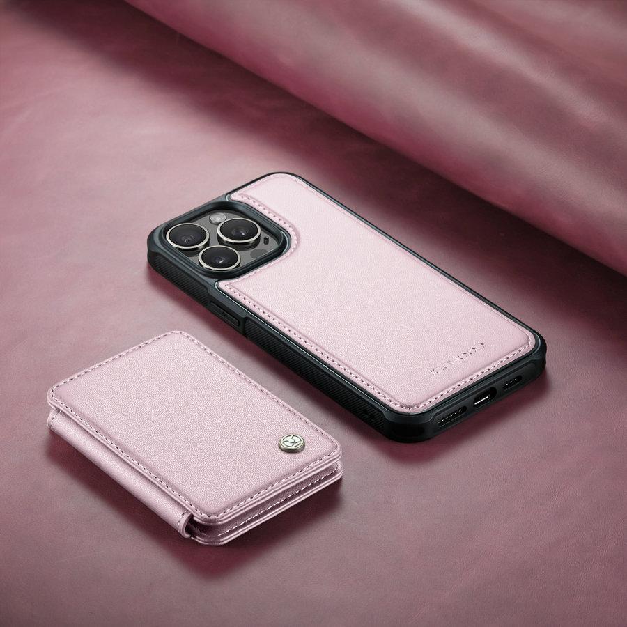JEEHOOD 2-in-1 Magnetic Kickstand Wallet Case for 16 Detachable Card Holder Shockproof Waterproof Artificial Leather