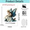 Purple Dragon & Butterfly Girl Acrylic Ornament - Home & Office Decoration