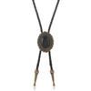 Elegant Leather String Necklace Adjustable Bolo Tie Design High-Quality Gold Clasp Formal Outfit Enhancer For Men Women