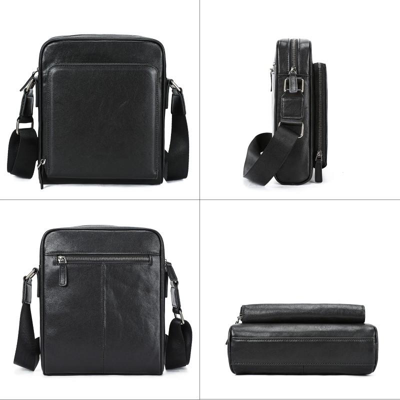 Large Capacity Leather Men's Diagonal Bag High-end Casual Vertical Shoulder 9-inch Tablet Portable Cowhide Trendy