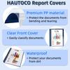 HAUTOCO 5 Pack Plastic Report Covers with 3 Prongs Fasteners Clear Front Resume Portfolio Folder for 8.5x11 Letter Size Paper, Presentation Document