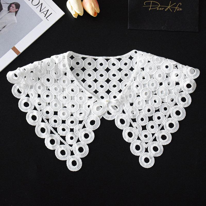 Summer Knitted Hollow Thin Lace Fake Collar Shawl Pullover Short Suspender Skirt False Collar Detachable Collars Sun Protection