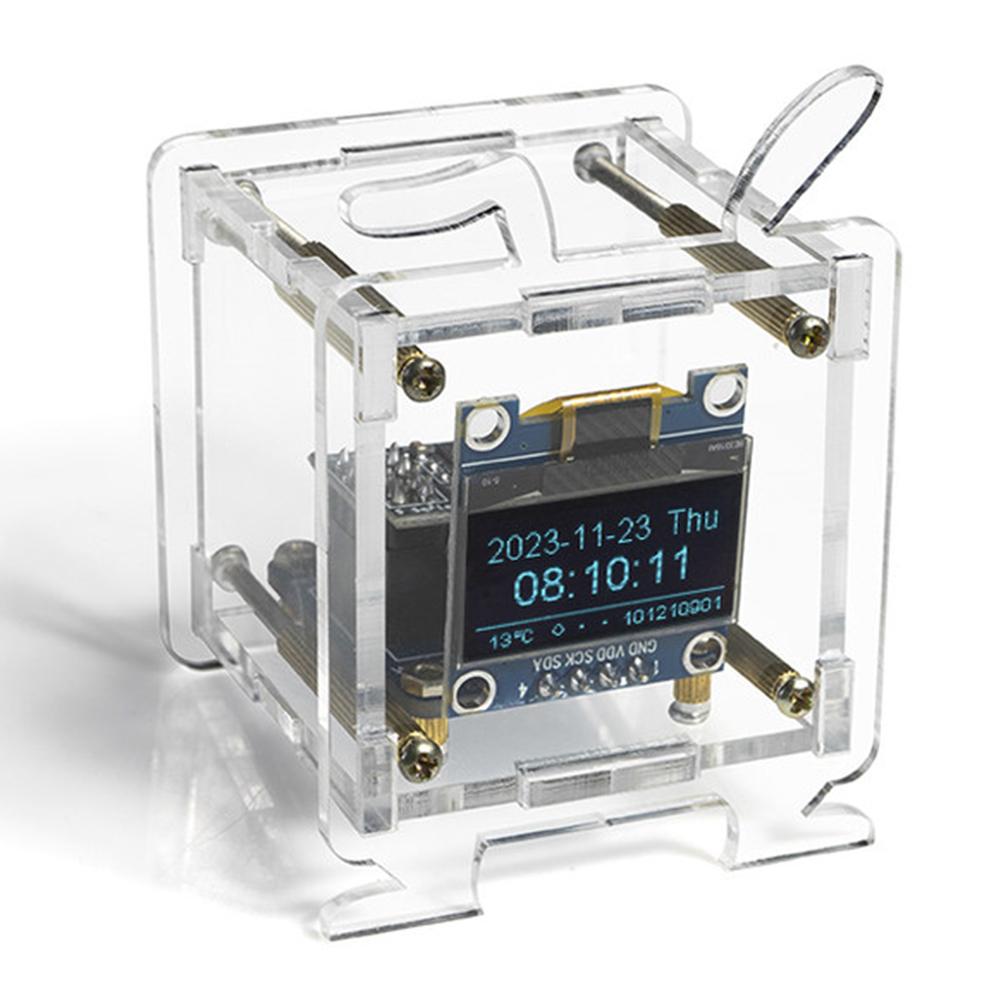 

ESP8266 Мини-электронные часы DIY Kit Поддержка сети Wi-Fi 2,4G с чехлом