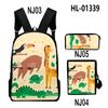 Classic Novelty Funny animals 3D Print 3pcs/Set pupil School Bags Laptop Daypack Backpack Inclined shoulder bag Pencil Case