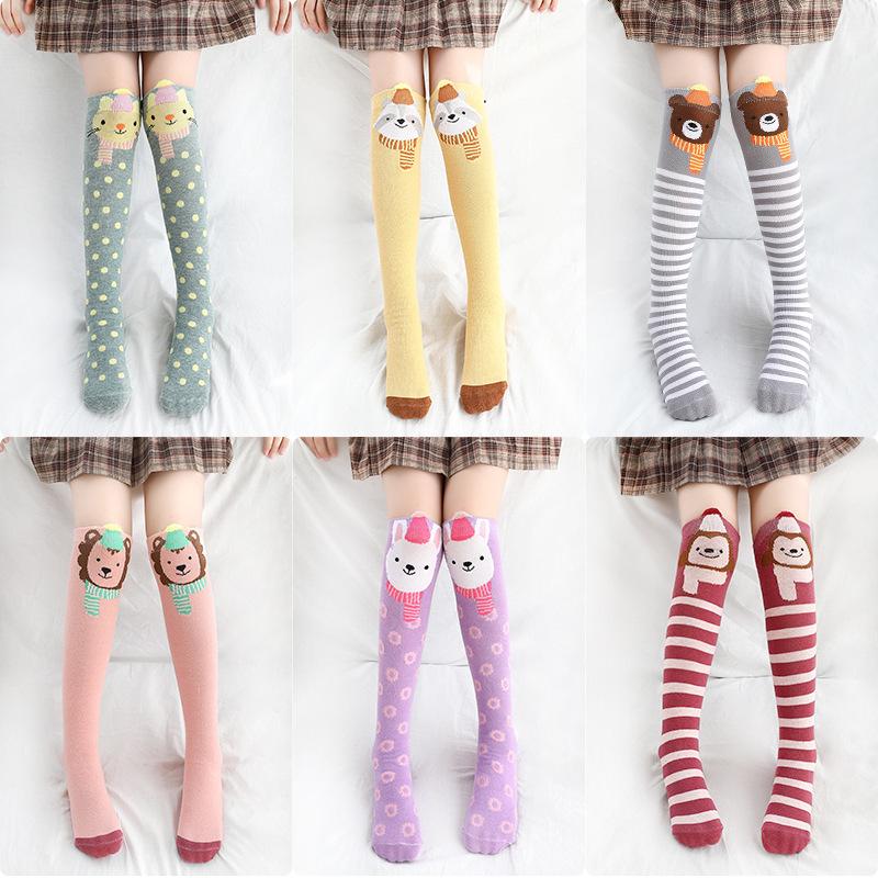Autumn Style 3D Animal Cartoon Over-the-Knee Cotton Socks for Girls and Babies