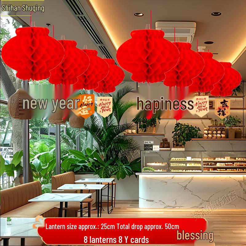2026 Horse Year New Style Paper Lanterns - Spring Festival Hanging Decorations for Malls and Events