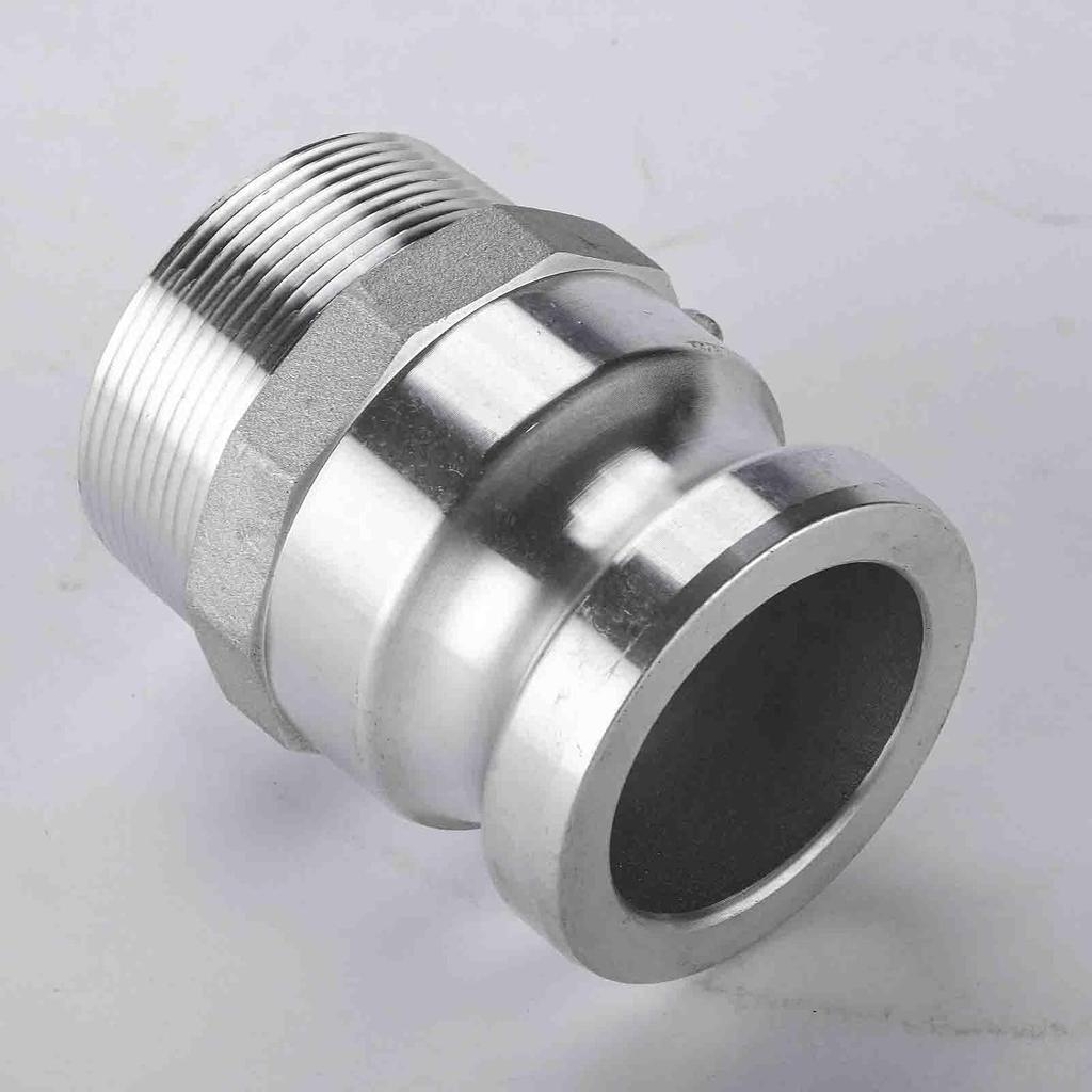 Cam Lock Type F 2'' Cam Groove Couplings Al Camlock Hose Fittings Pipe Couplings (2Inch-F200-2pcs), Silver