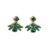 Stylish Geometric Green Rhinestone Dangle Earrings