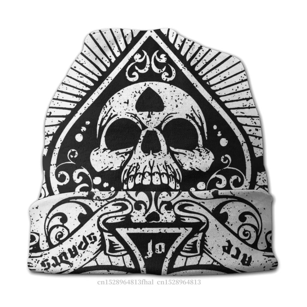 Heavy Metal 1960s Punk Rock Music Skullies Beanies Caps Ace Of Spades Knitting Hat Winter Bonnet Hats Unisex Women's Street Ski Cap