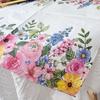 Floral Napkins, 33cm 2-Ply White Pink Yellow Flower Pattern for Wedding Birthday Party Table Decor, 20pcs