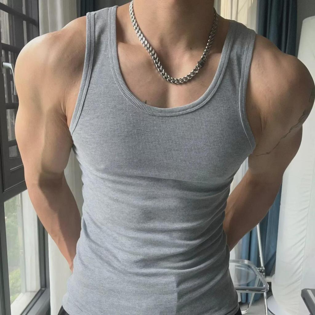 Herren Sommer I-Form Elastische Laufweste - Atmungsaktiv, Slim, Schweißabsorbierendes Fitness-Tanktop