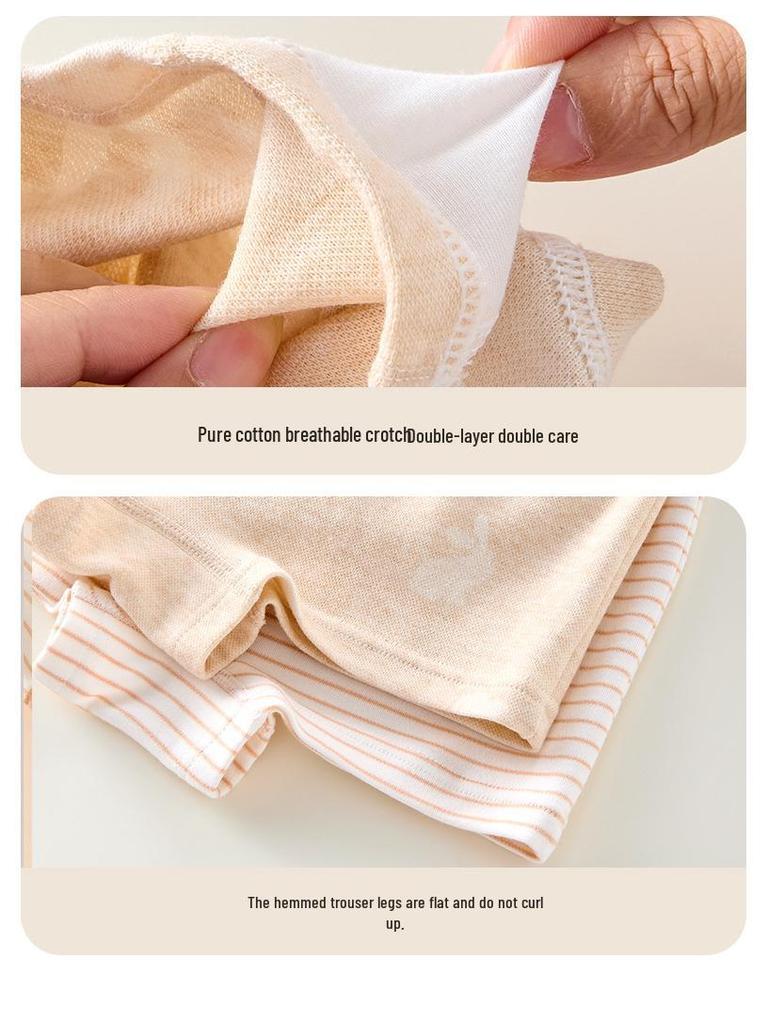 Girls' Cotton Antibacterial Underwear, Size 10A, Extended Crotch, Triangle Design