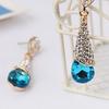 Women Waterdrop Chandelier Rhinestone Full Zircon Earrings Ear Stud Ear-clip