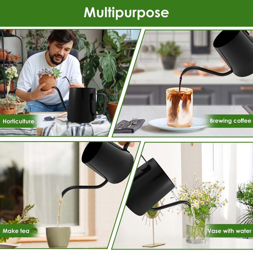 Watering Can Stainless Steel Long Spout Kettle Nordic Style Garden Flower Pot for Indoor Outdoor Bonsai Plants Gardening Shower