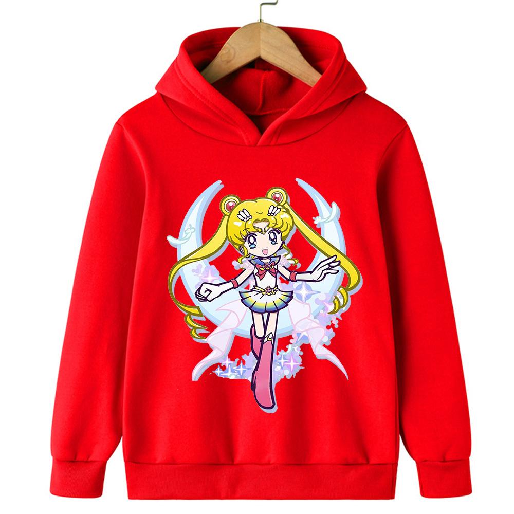 Japanese Anime Pattern Children's Sweatshirt Autumn  Girls Youth College Style Hooded Sweatshirt Pullover
