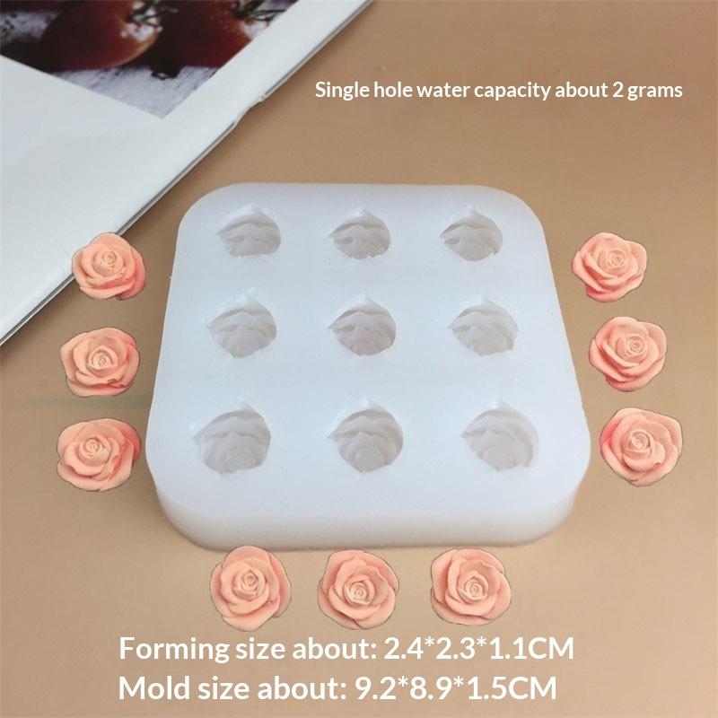 Mini Rosformad Silikonform Fondant Mousse Tårta Tvål Hartsform Gelé Godis Choklad Dekoration Bakverktyg