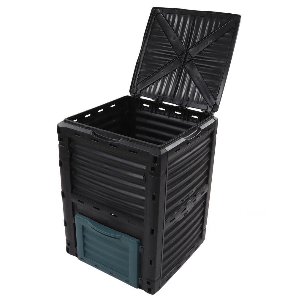 Compost Bin Composter 300L Capacity Hinged Upper Cover with Vent for Kitchen Garden