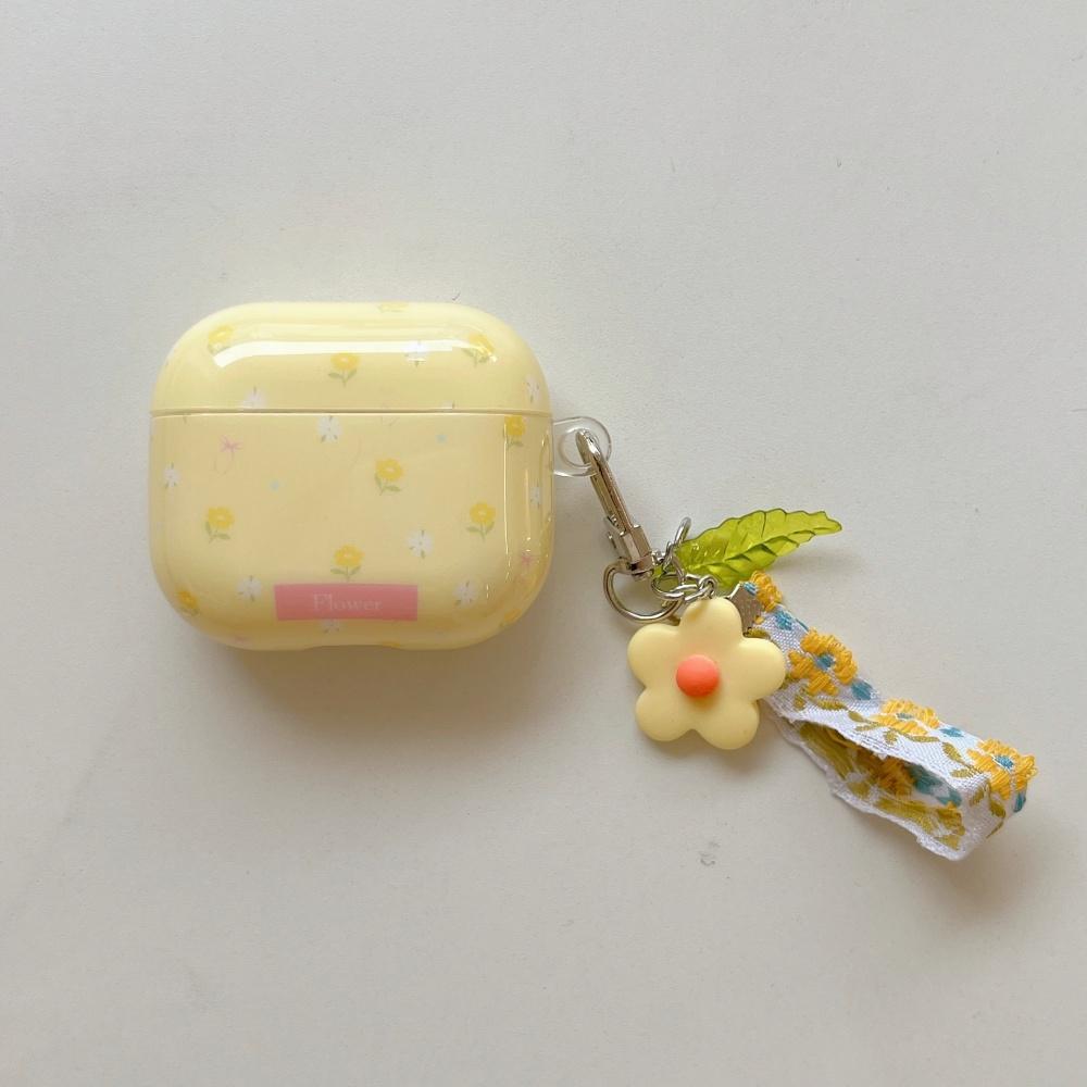 ins wind yellow small floral application airpodspro3 apple wireless bluetooth headset case airpods4 new AirPods 1 /2 generation anti-drop pro2 third