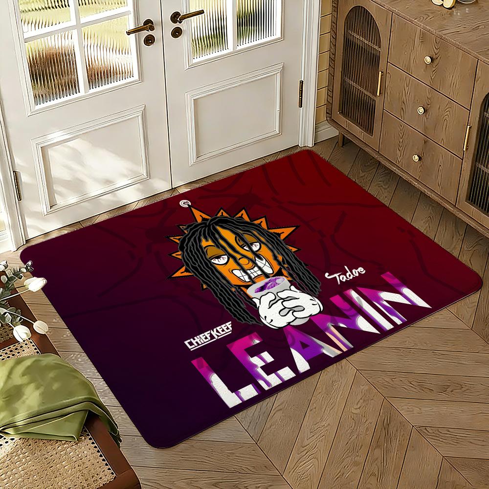 Rapper C-Chief Keef Music Floor Mat Soft Thickened Absorbent Non-Slip Bedroom Living Room Door Mat Home Decor Flannel Rugs