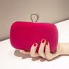 Rose Red Small Clutch Purse for Women Velvet High Quality Ladies Shoulder Evening Party Purse and Handbag Luxury Cross Body Bag