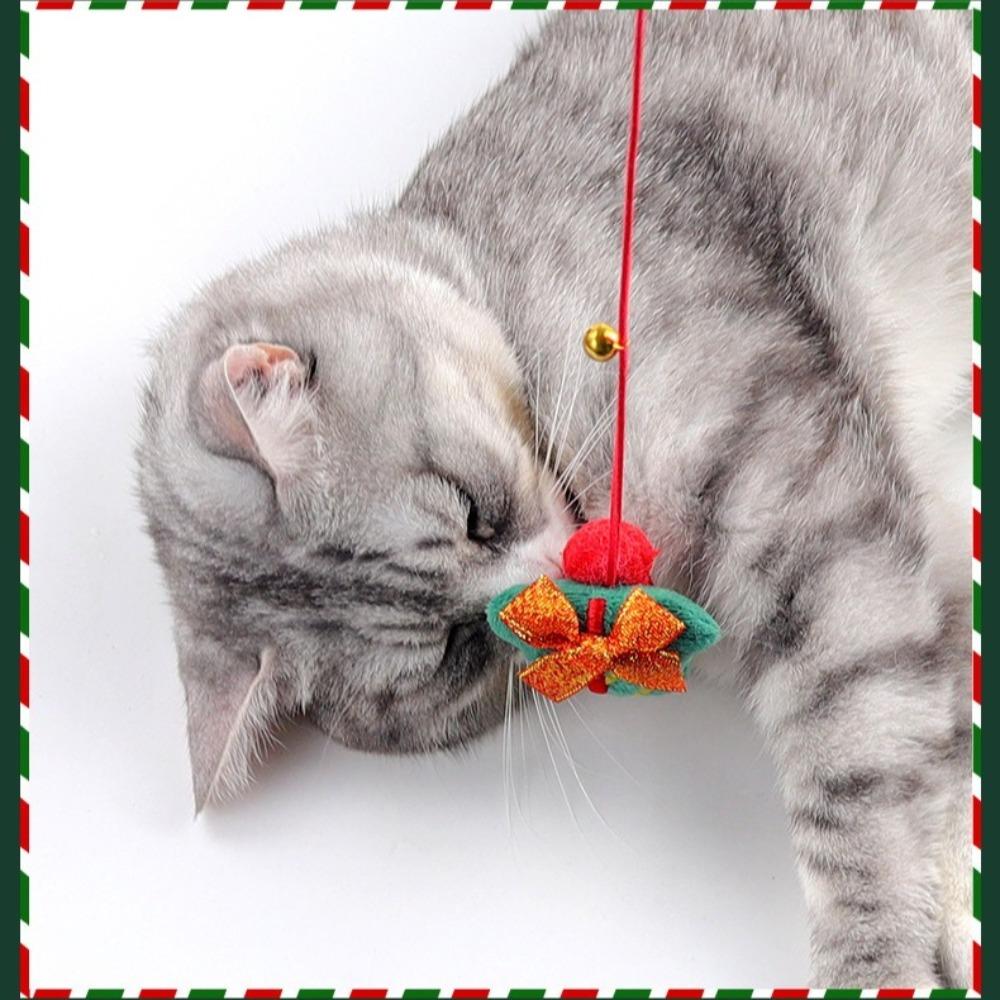 Cat Toys Cats Teasing Sticks Christmas Cute Cat Stick Santa Claus Elk Pet Toys Enjoy Yourself Soothing Cat Supplies Christmas