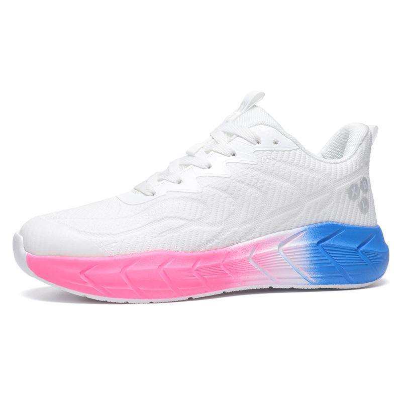 

Пара профессиональных амортизирующих кроссовок для бега для мужчин и женщин, нескользящая скакалка, амортизация, дышащая, спортивная, для бега по шоссе, Q, эластичная, допамин 36 белый