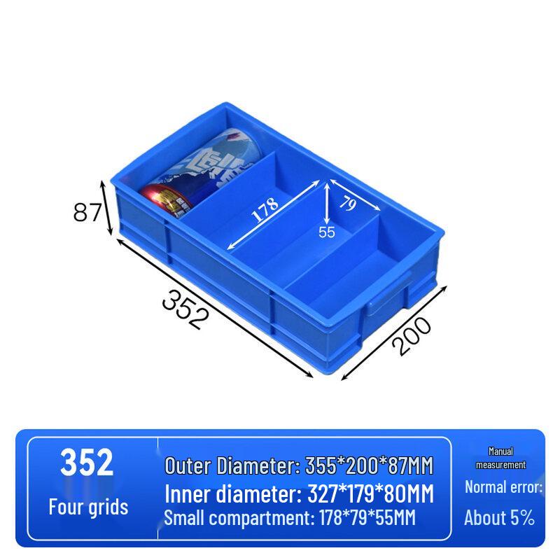 Multi-Compartment Rectangular Plastic Storage Box
