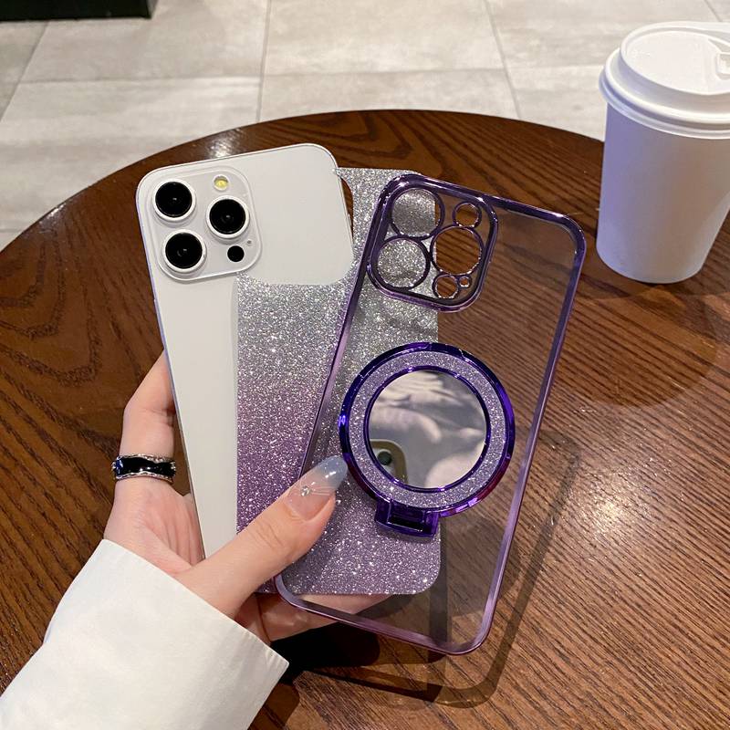 Makeup Mirror Glitter Ring Phone Case For Xiaomi Mi Poco C65 C55 C40 X2 X3 NFC GT X4 X5 X6 F5 F4 F3 F2 M5S M4 M3 Pro M6 5G Cover